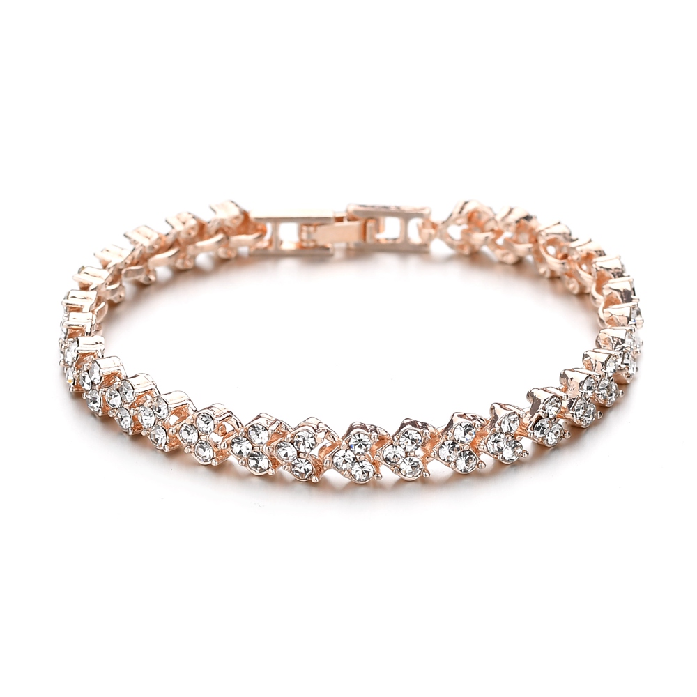MissCyCy Heart Crystal Armbanden voor Vrouwen Luxe Rose Goud Kleur Armbanden & Bangles Bruids Bruiloft Sieraden