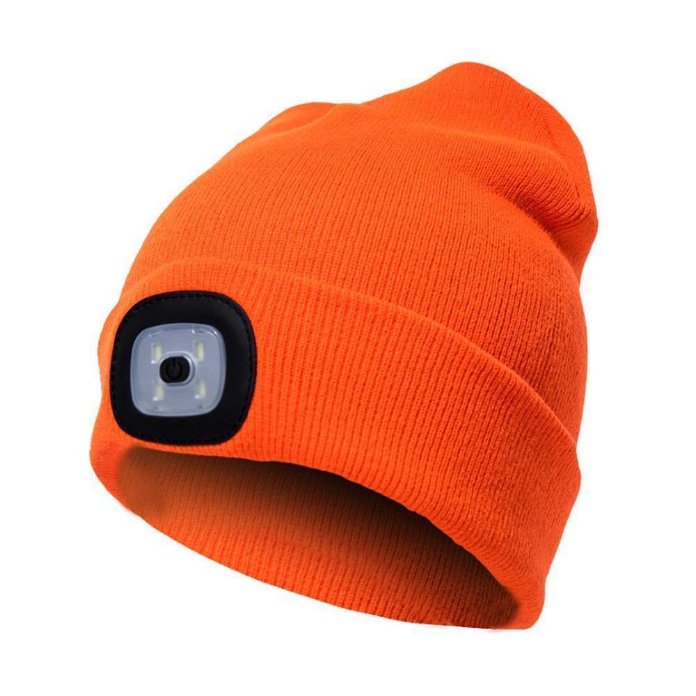6 LED Light Hat USB Rechargeable Hands Free Flashlight Winter In Knit Beanies Cap LED Warm Outdoor Fishing For Climbing Hat M7K2: K