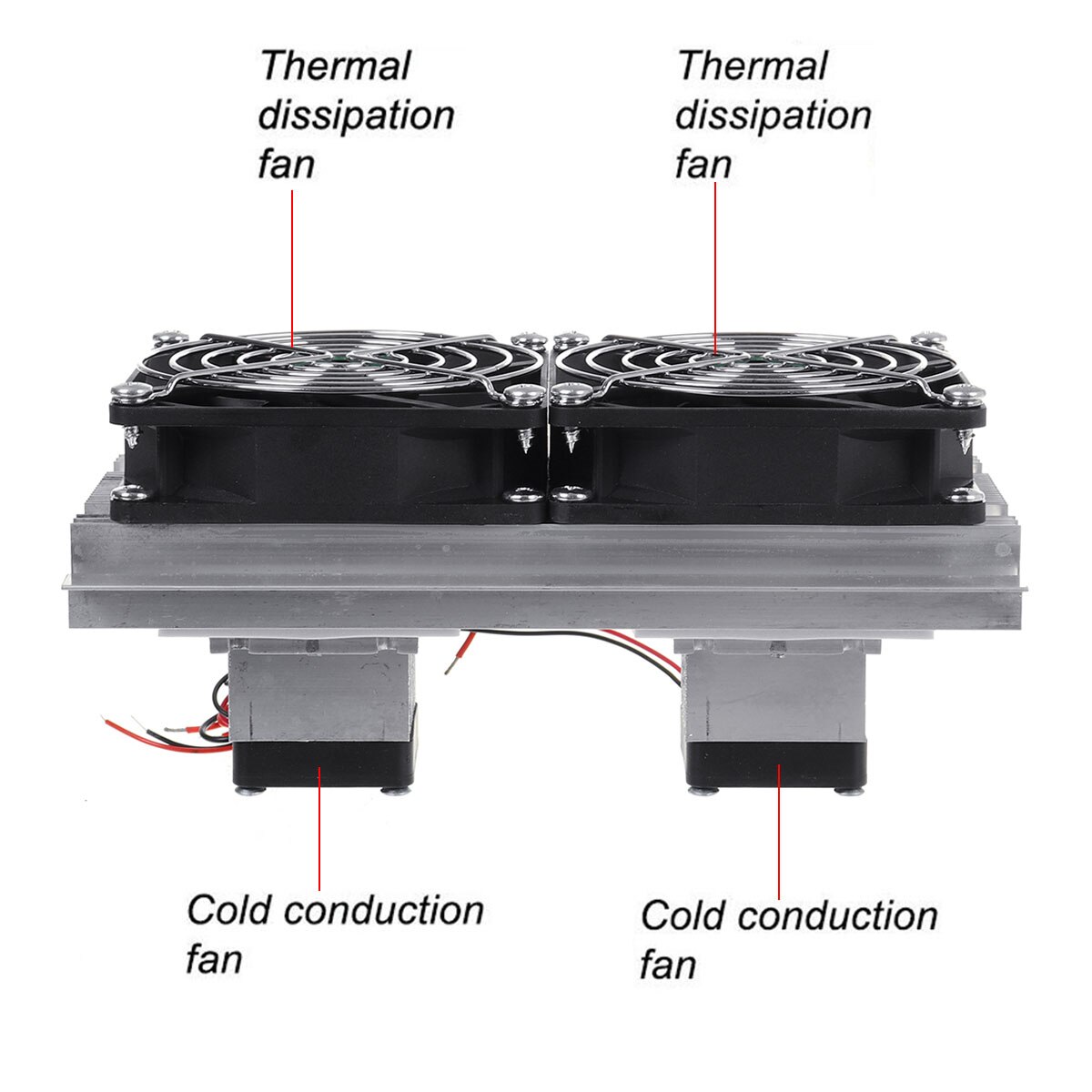 1Pcs Thermoelectric Peltier Refrigeration Cooler DC12V Semiconductor Air Conditioner Dual Fan Cooling System Accessories DIY Kit