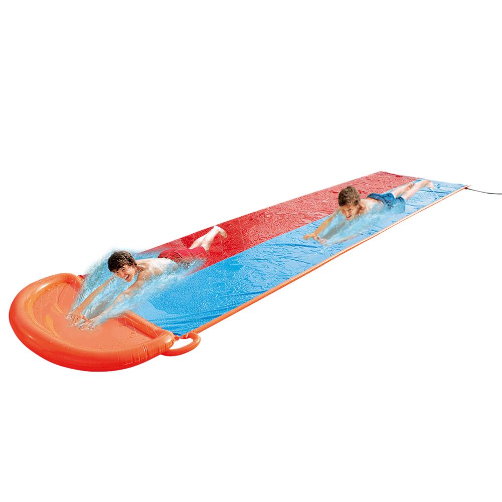 Zomer Opblaasbare Glijbaan Dubbele Racer Zwembad Grote Dikke Surfen Water Games Sprinkler Gazon Glijbanen Wave Rider