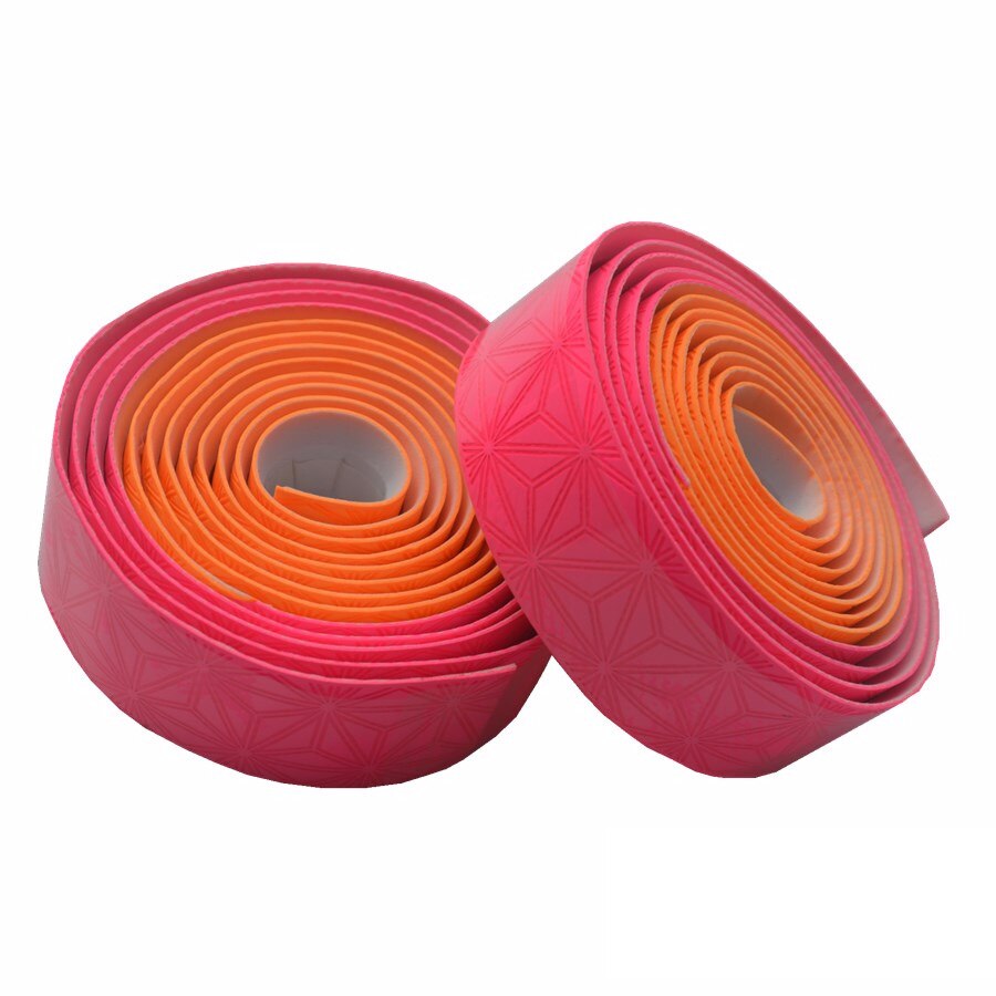 Road Bike Handlebar Tapes Bicycle Bar Tape Wrapping Belt Anti-Slip Cycling Handle Grips Wraps Dead Fly Bicycle Strap: Pink Orange