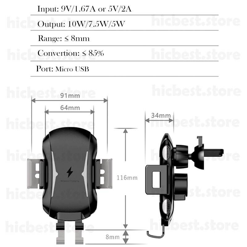 10W Auto Draadloze Inductie Oplader Voor Iphone Samsung Auto Draadloze Opladen Autolader Voor Iphone 8 X Xr Xs samsung S8 S9 S10