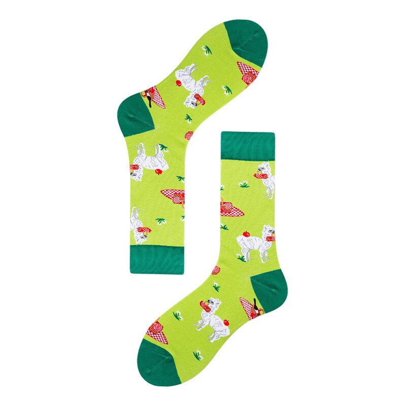 #39 heren gitaar beer wasbeer alpaca lama alpaco's dinosaurus gans maïs happy crew sok nieuwigheid grappig dier casual sok voor heren: 6