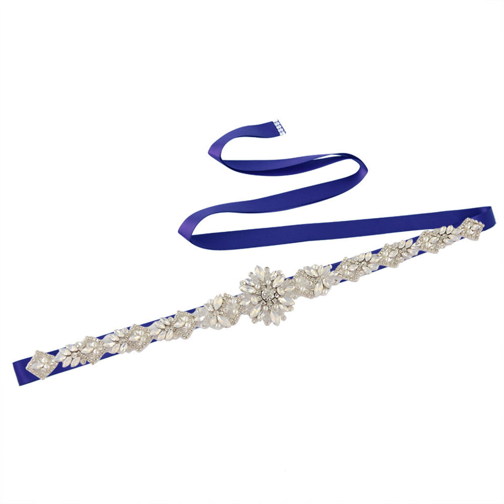 Trixy S408 Opaal Bruids Riem Voor Jurken Kristal Kralen Riem Voor Vrouwen Bruid Bruidsmeisje Jurk Sash Party Formele riemen: royal blue