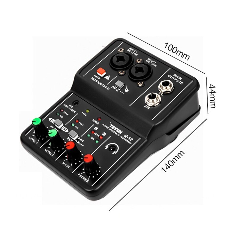Live Sound Card Home Party Sound Mixer Noise Reduction Voice Changer Stereo Sound Card for Recording Studio Personal