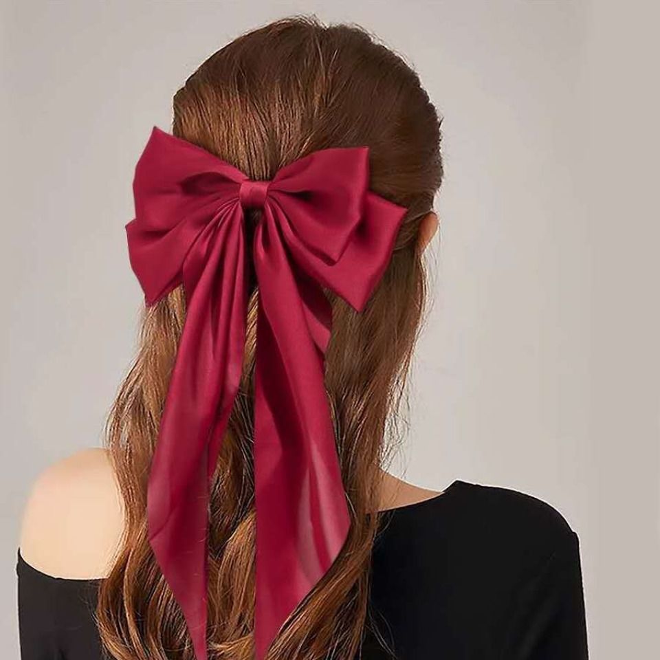 Conjunto de 3 uds de lazos de cinta de satén de Color sólido, horquilla, Clips de primavera, accesorios para el cabello para mujeres y niñas, sombreros coreanos de