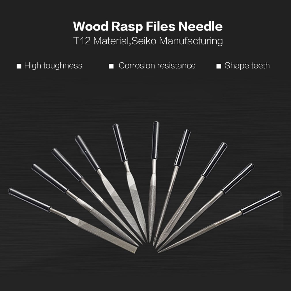 10 PCS Wood Rasp Files Needle Mini File Set Carving Tools Metal Filing Tool Woodworking DIY Hobby Hand Tool