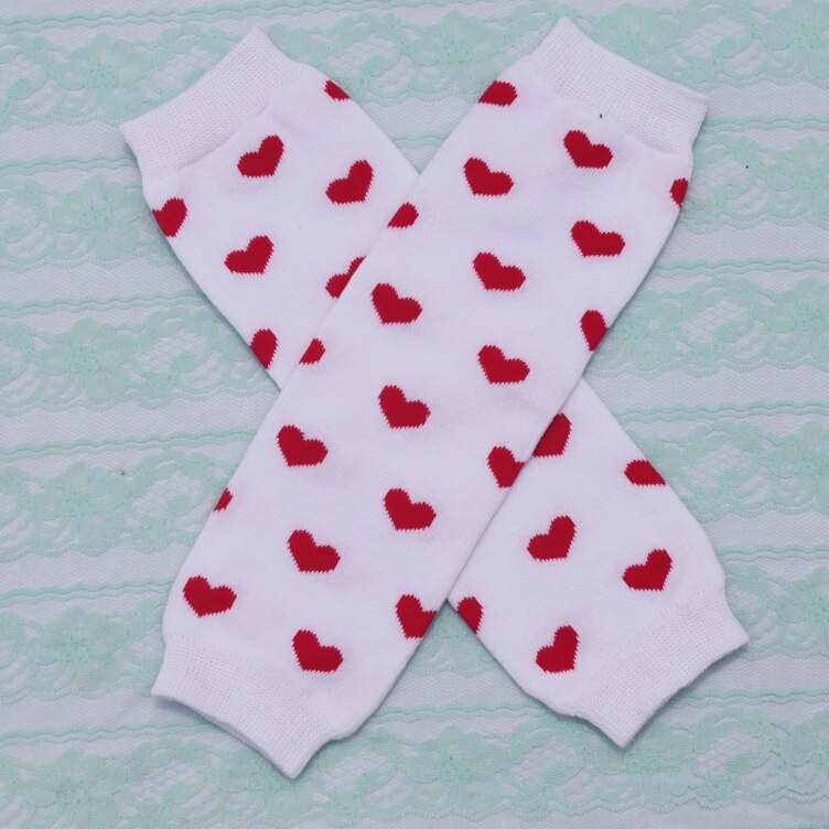Baby beenwarmers kinderen katoen wit rood kleine hartjes beenwarmers sokken volwassen armwarmers 12 paar/partij