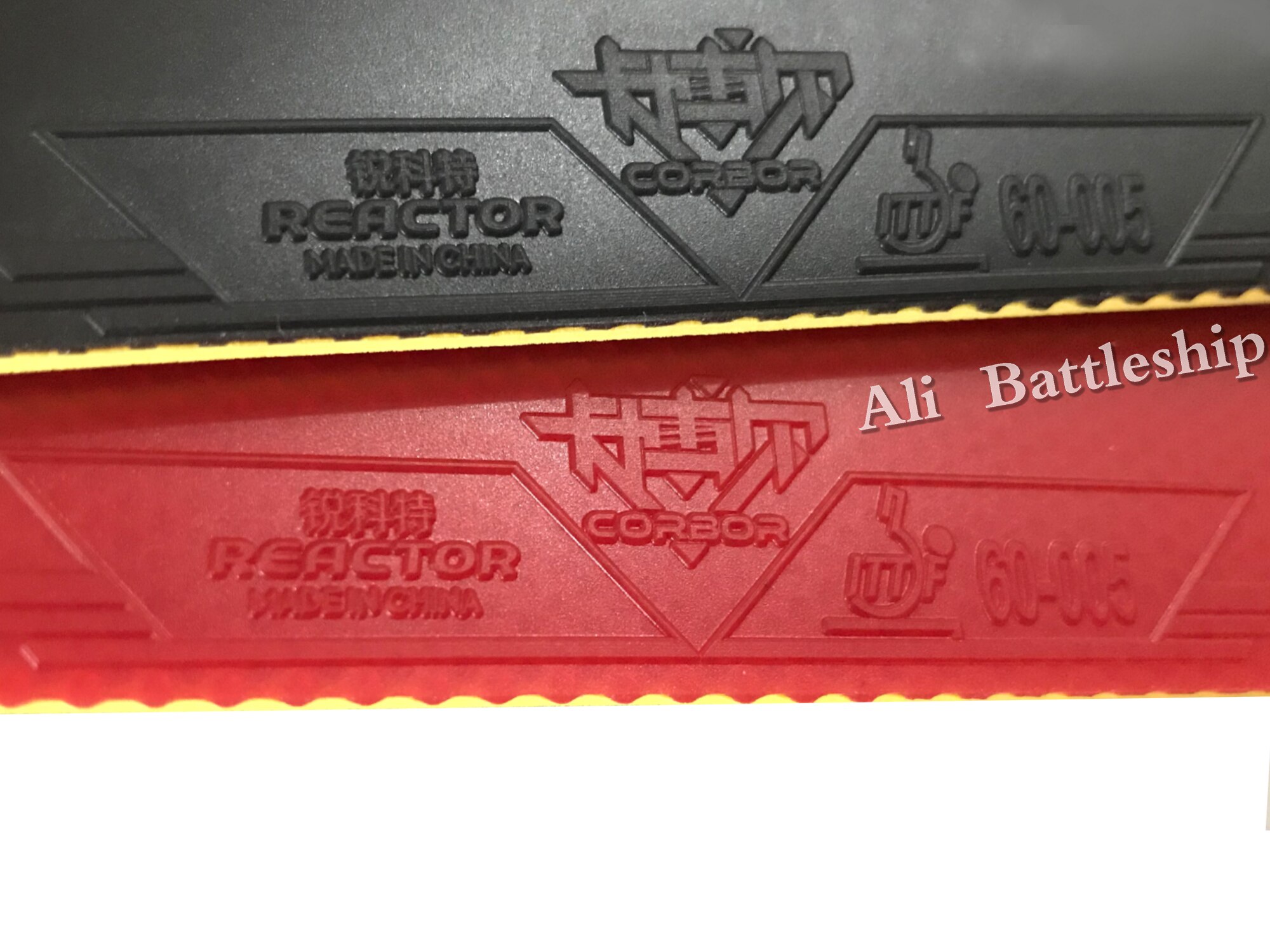Originele 2x Reactor Corbor professionele training Pips-in Tafeltennis Rubber met Spons 1 Rood en 1 Zwart
