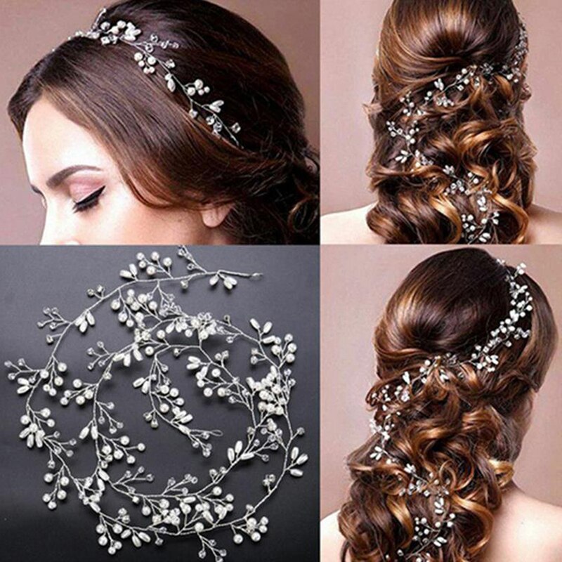 Bruiloft Hoofdtooi Parel Kristal Hoofdband Bruids Haaraccessoires Hoofddeksel Vrouwen Handgemaakte Tiara Bruiloft Haar Sieraden Sieraden
