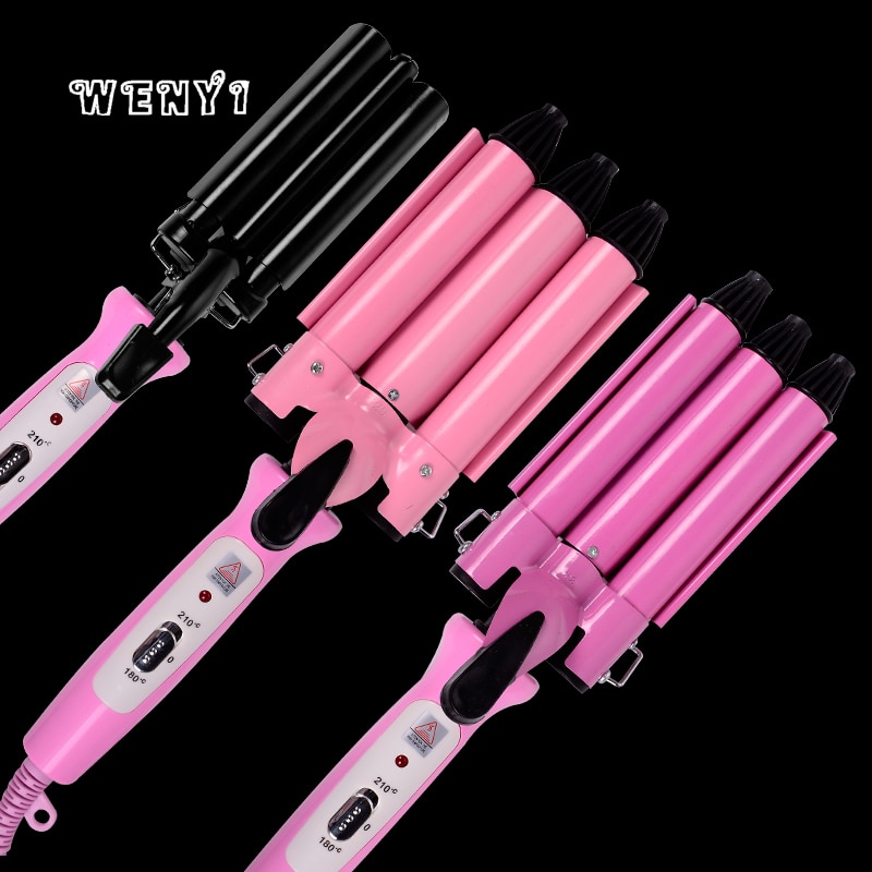 Wenyi 3 Barrel Clamp Hair Curlers Rollers Adjustable Hair Curling Irons Curling Wand Wave Electric Waver for Women Beauty Hair