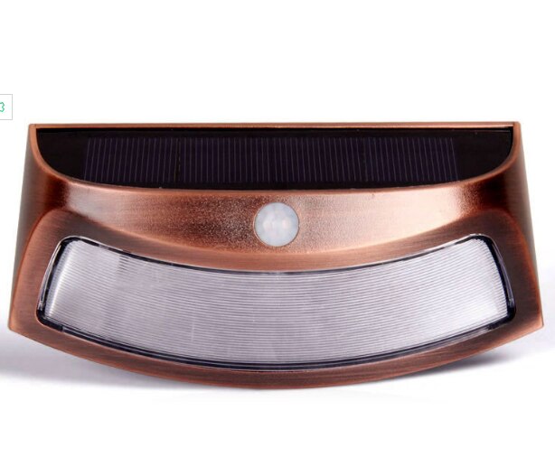 1/2PCS 8 LED Solar Power PIR Motion Sensor Smiley Light Outdoor Waterproof Copper Security Light For Garden Fence Path Wall lamp: 1pcs / white