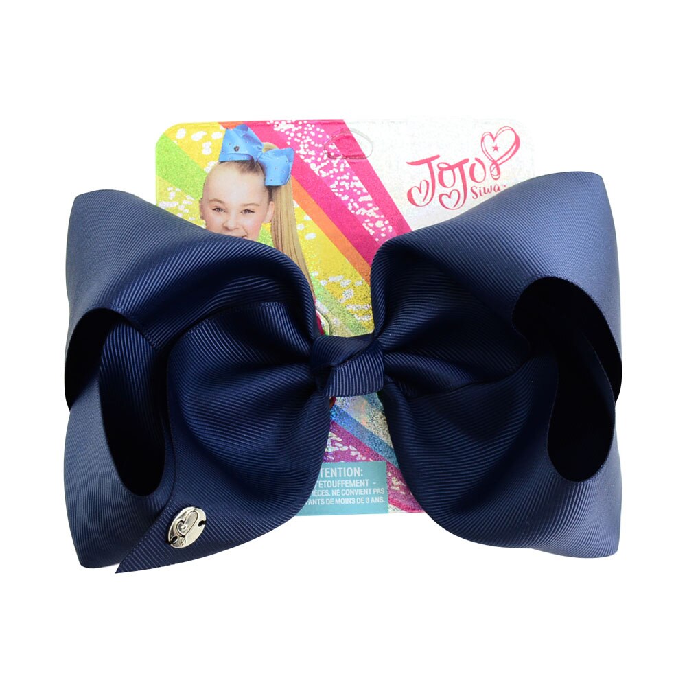 8 tommer store jojo-sløyfer jojo siwa-båndsløyfer med klips for barn jenter boutique solide hårspenner hårtilbehør: 678- j -1