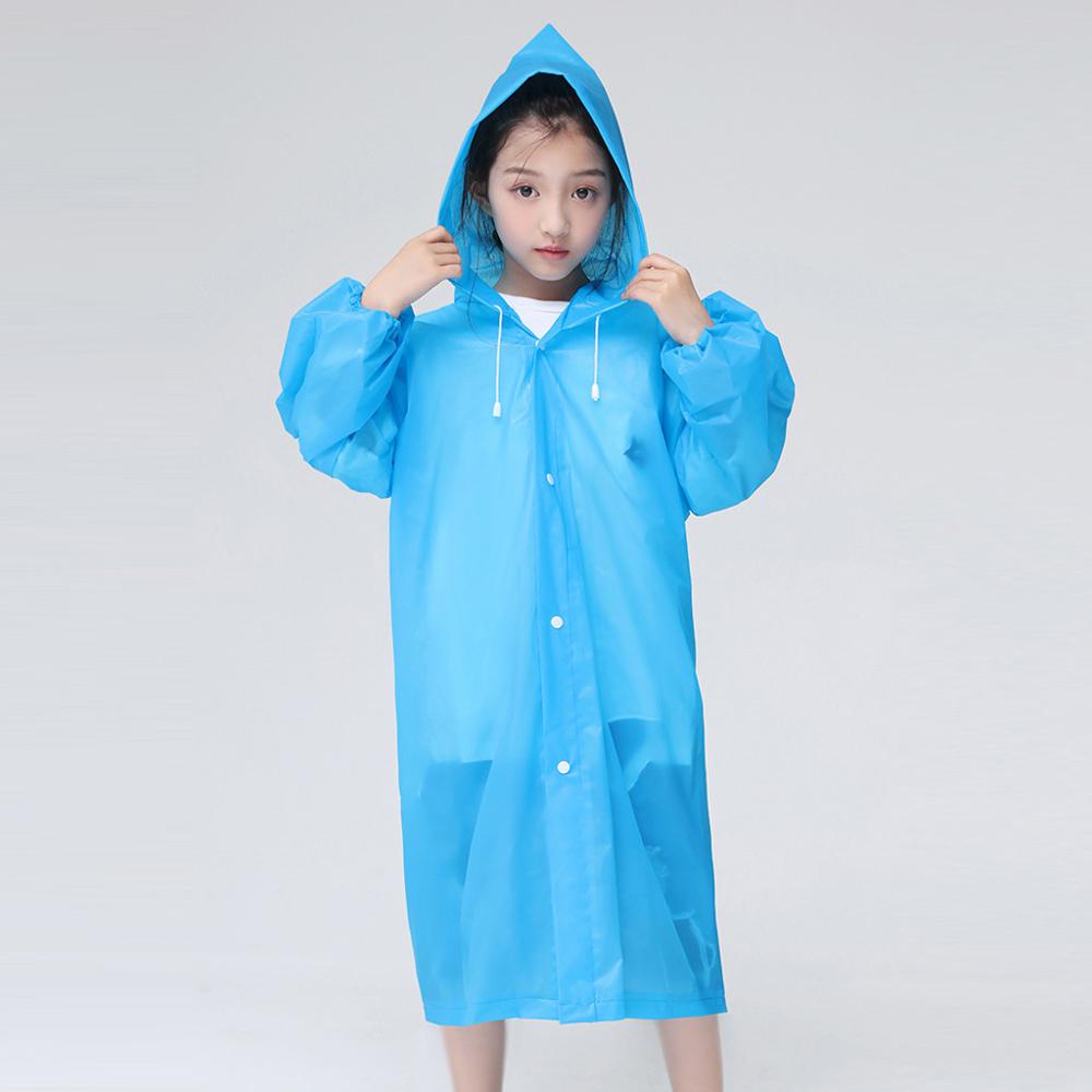 Material EVA, buena suavidad y elasticidad de goma, Poncho de chubasquero EVA para la lluvia, Sudadera con capucha transparente, impermeable, niño no desechable FD
