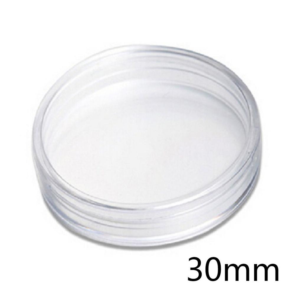 10 stuks/set doorzichtige ronde plastic doosjes 30mm munten: Default Title