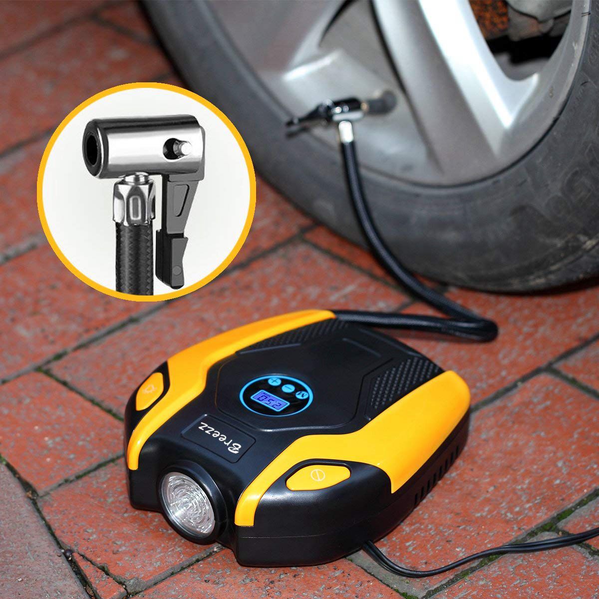 Digital Display Tire Inflator DC 12 V Portable Car Air Compressor Pump 150 PSI Tyre Air Pump for Car Motorcycles Bicycles
