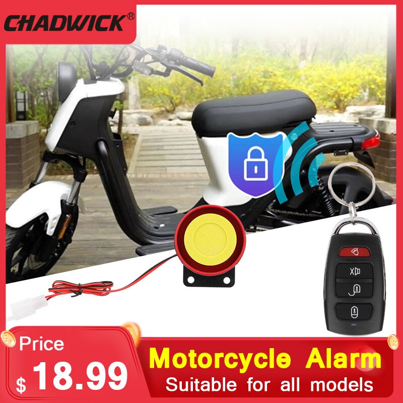 CHADWICK M801-8101 Remote Motorbike Alarm System Motorcycle Alarm Device Burglaralarm Anti-Theft Lock for Vehicles Securityalarm