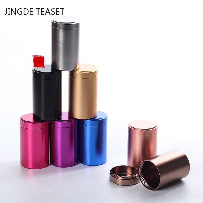 Mini Metal Tea Caddy sealed storage tank Portable travel Tea Boxes tea tin containers coffee canister Kitchen Spice Candy jar