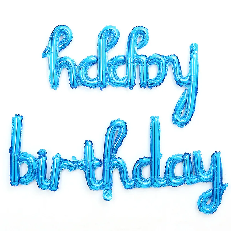 1pc Alles Gute Zum Geburtstag Englisch Aluminium Film Ballon kinder Party Szene Ornament Geburtstag Dekoration Party Dekoration: Blau