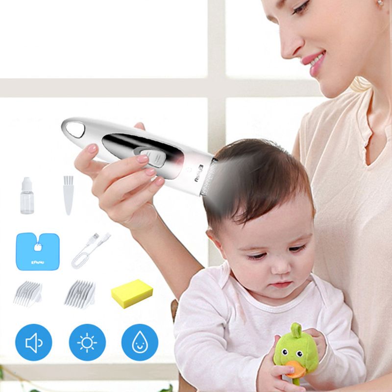 Baby freundlicher Haar Haarschneidemaschine Wasserdicht mit Licht stumm Stumm Kind Haar Trimmer J60B