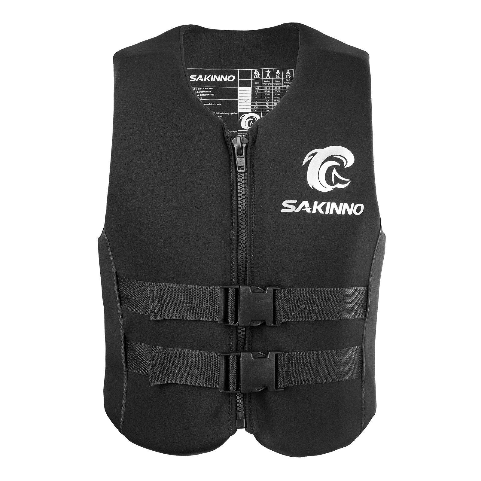 Boating Kayaking Surfing Water Sport Safety Life Jacket Kids/Adult Life Vest Drifting Buoyancy Life Jacket Survival Swimwear: Black / XXL