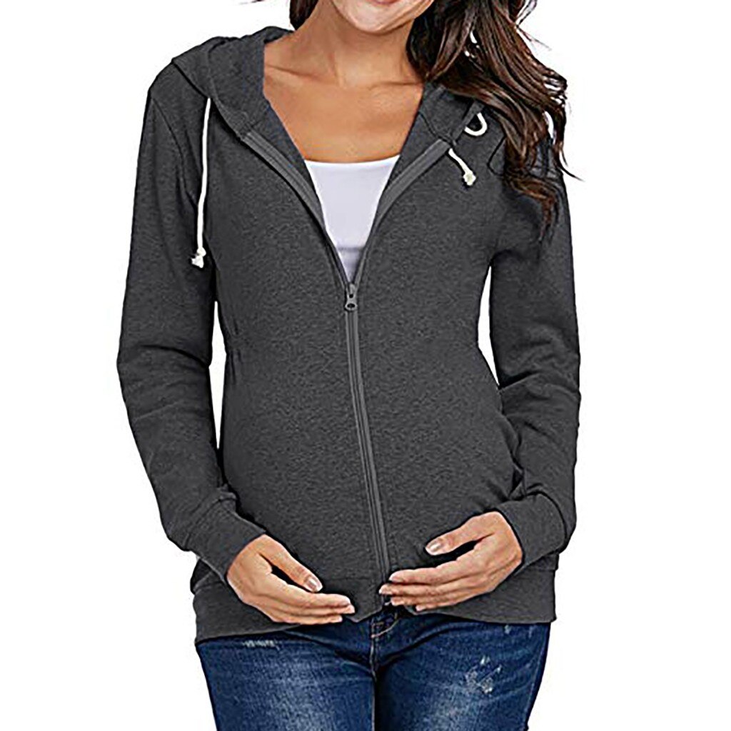 Maternity Blouses And Tops For Pregnant Maternity Tops For Pregnancy Tops Zipper Hoodie Blouse Sweatshirts Top Clothes Y1016