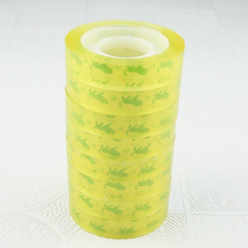 12Mm * 30M Transparant Geel Tape Transparante Tape Briefpapier Kantoor Tape Mini Verpakking Tape P1W7
