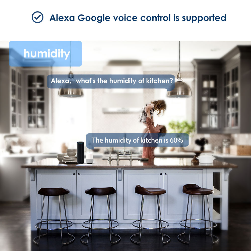 Tuya ZigBee Temperature Humidity Sensor LCD Screen Display For Smart Home Automation Remote Control Smart Life Alexa Google Home