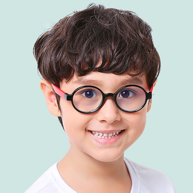 Anti-blue Light Goggles Eyewear Frame Children Optical Glasses Flexible One-piece Safe Eyeglasses Plain Mirror Silicone