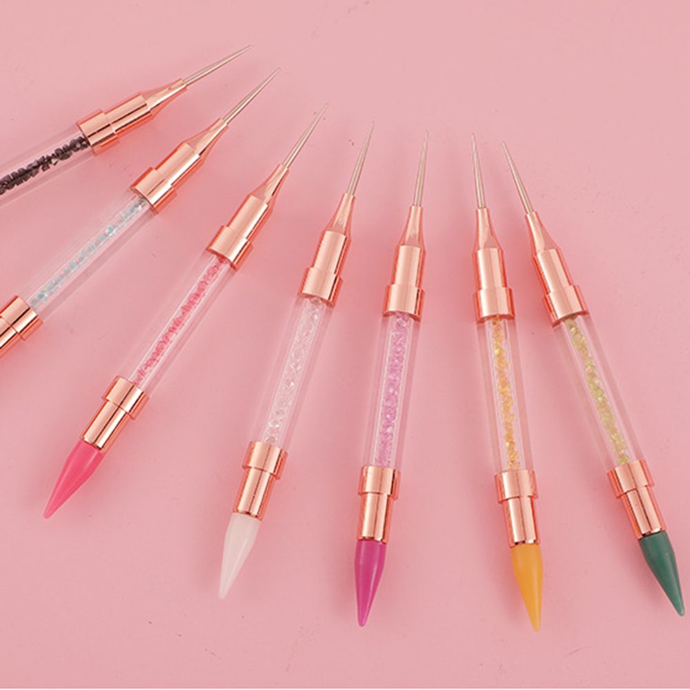 Dual-ended Nail Art Dotting Pen Crayons Stippling Point Drill Pen Acrylic Self-Adhesive Rhinestone Picker Wax Manicure Tools