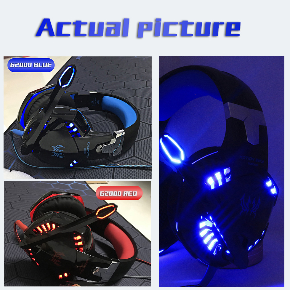 Headset over-ear trådbundna spelhörlurar gaming hörlurar djup bas stereo casque med mikrofon för  ps4 xbox pc laptop gamer