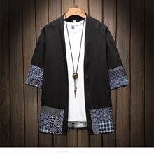 Japansk kimono traditionel herre tøj japansk kimono herre jakke mandlig kimono skjorte herre samurai kostume  aa001