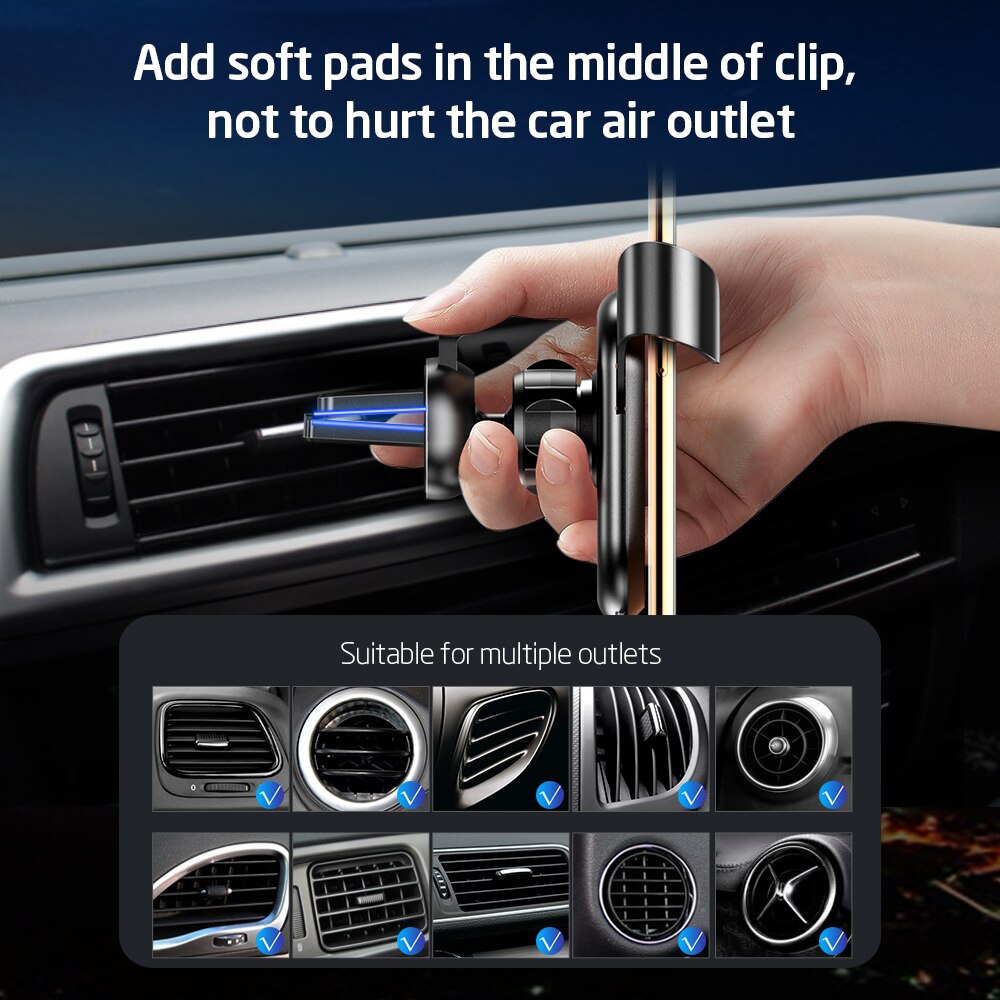 Esr gravity auto telefoonhouder universele mobiele telefoonhouder ondersteuning standaard ventilatierooster gripbeugel auto accessoires interieur montage