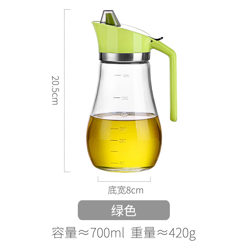 Olej i dozownik robić octu butelka nalewanie zasobnik robić oleju zestaw butelka oleju zbiornik paliwa szkło szczelne przybory kuchenne pojemnik na przyprawy: zielony