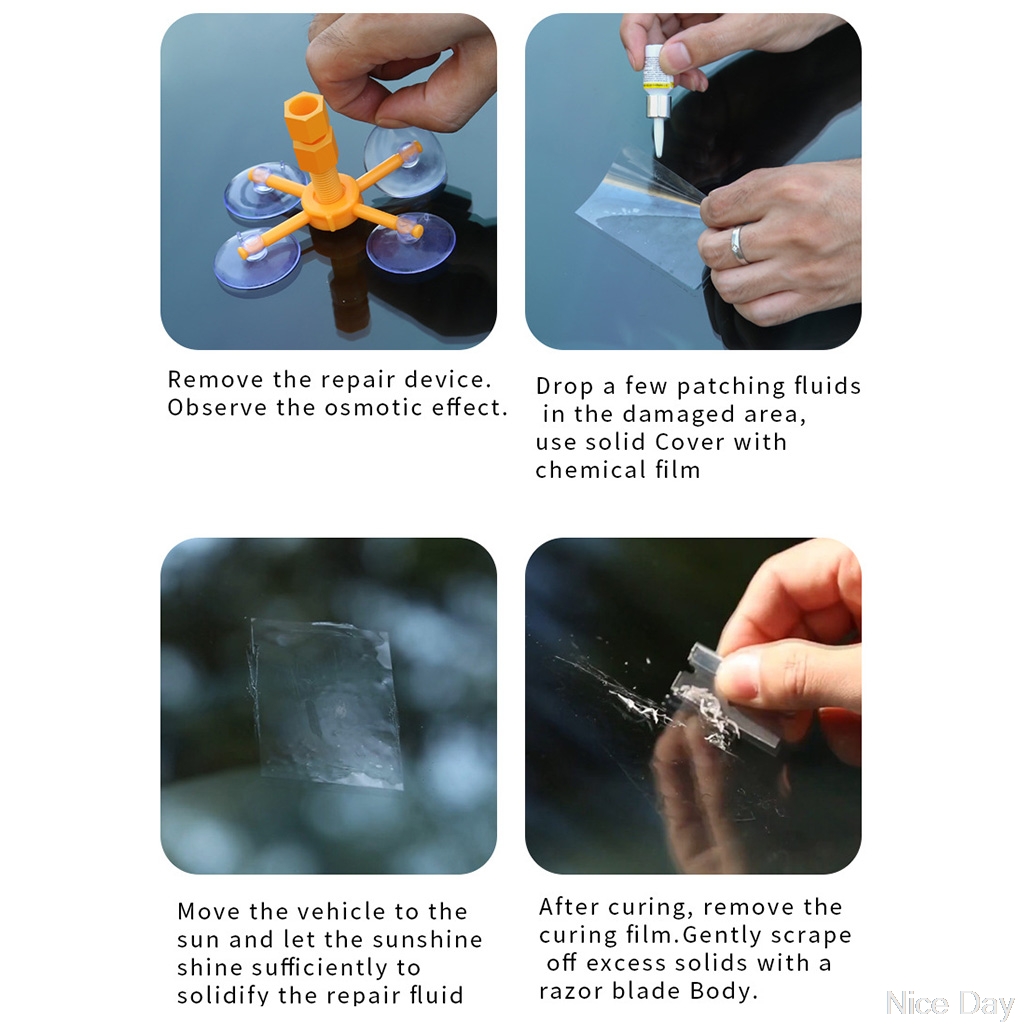 Advanced Automotive Glass Nano Repair Fluid Car Window Glass Crack Chip Repair Tool Kit Windshield