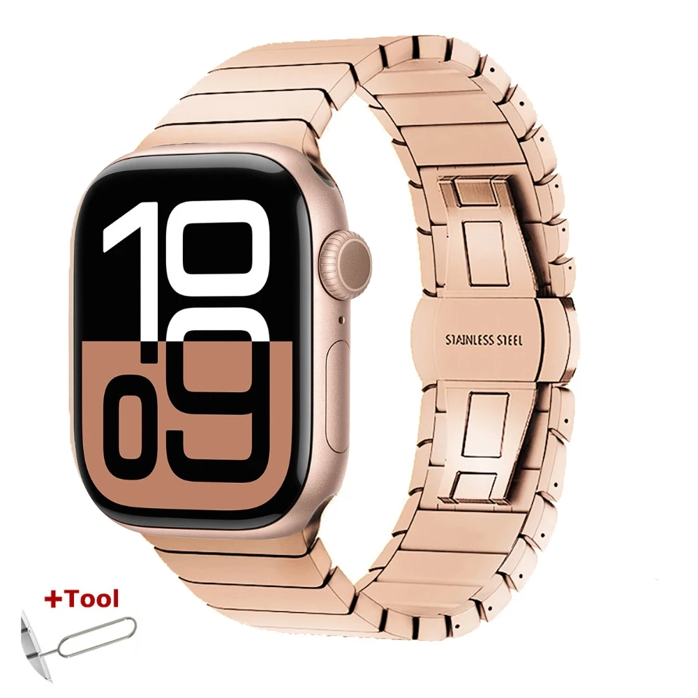 Metallinen ranneke apple watch 10 46mm 42mm ultra 49mm 9 8 7 45mm 41mm -rannekkeelle, kellonranneke iwatch series 6 5 4 se 44mm 40mm -mallille