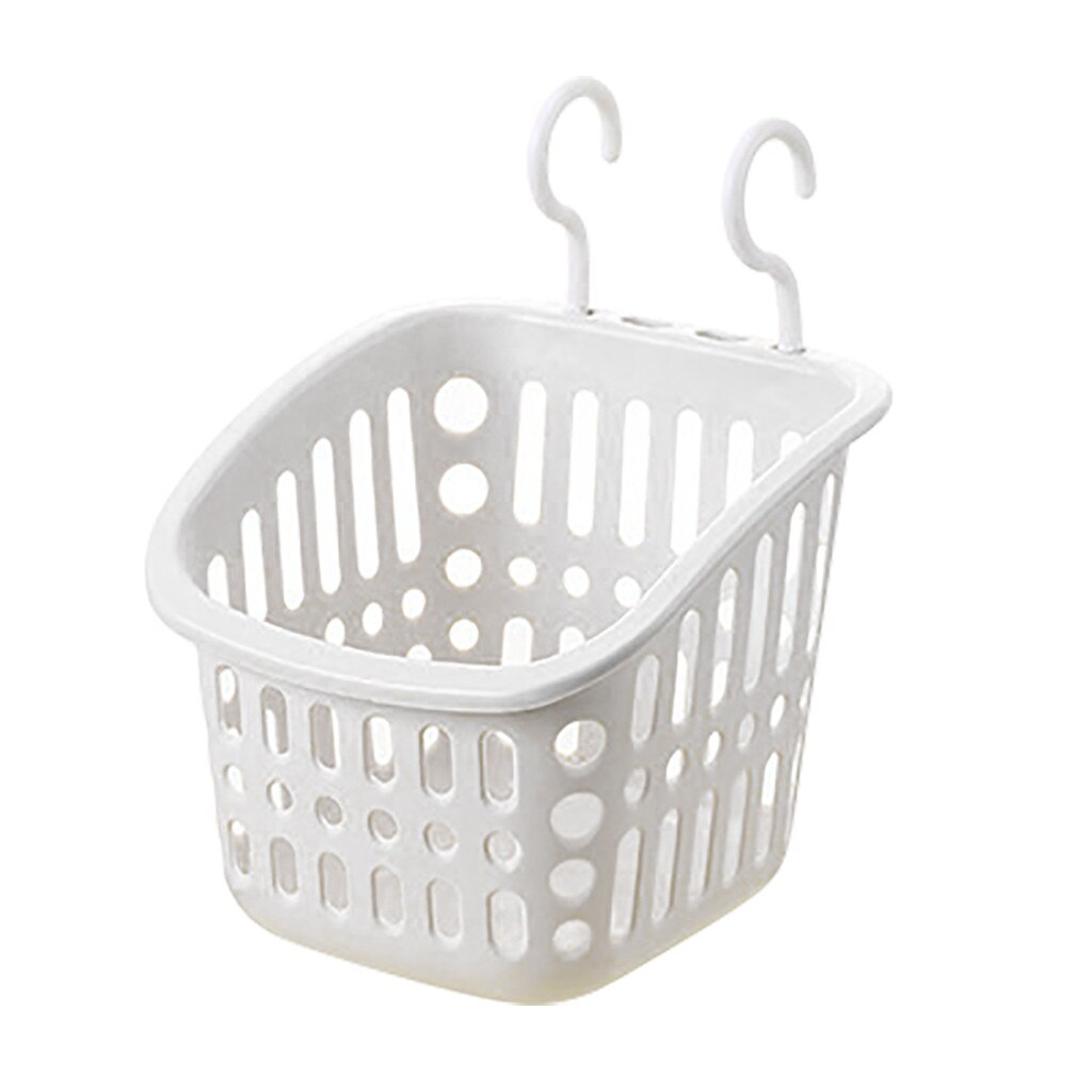 Plastic Hanging Shower Basket With Hook For Bathroom Kitchen Storage Holder Bedside Organizer Storage Basket Bath Baskets