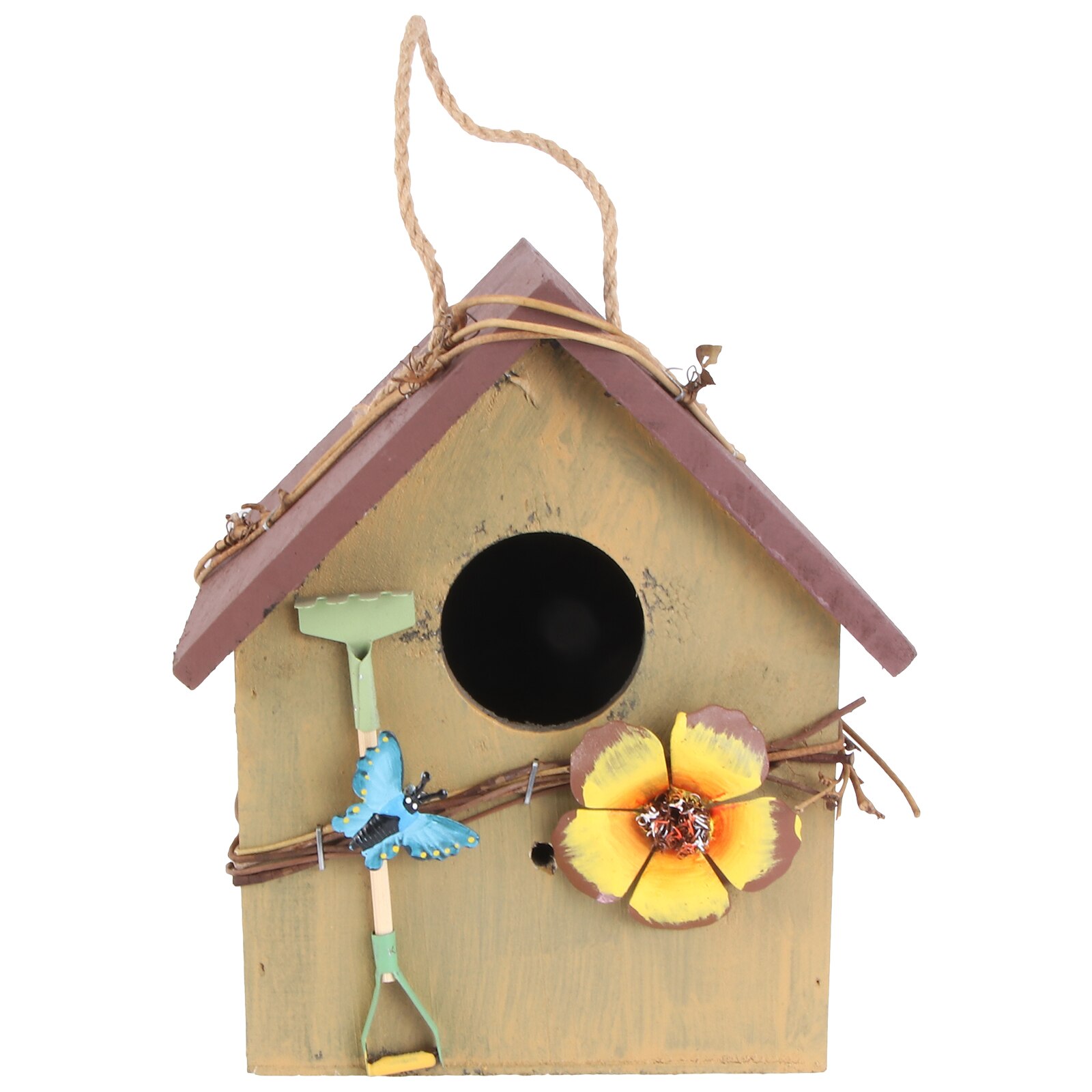 1Pc Wood Bird Nest Outdoor Wood Hanging Bird House Garden Hanging Bird Nest