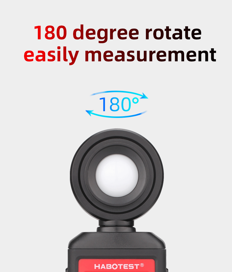 HABOTEST – luxmètre numérique HT620L, 0 ~ 100,000, testeur de photomètre illuminomètre, test environnemental, luxmètre noir