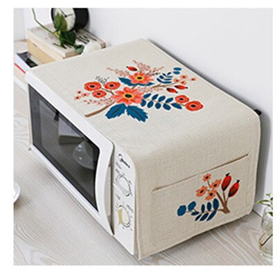 Cotton And Linen Fabric Microwave Oven Dust Cover High - Grade European Style Anti - oil Microwave Oven Protective Cover: AH