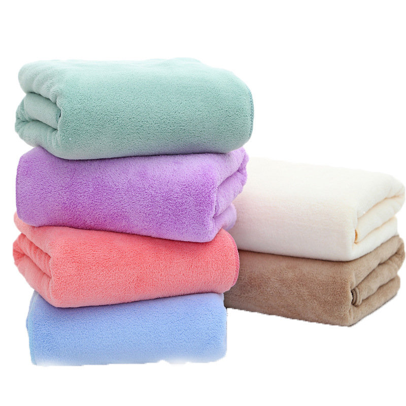 Coral Velvet Face Towel Solid Color Quick-drying Soft Absorbent Microfiber Bath Towel Comfort Household Bathroom Towel
