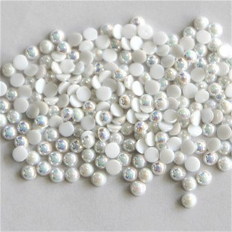 Nail Art bijoux haut de gamme manucure AB symphonie blanc perle fond plat Semi-circulaire Nail Art bijoux 200 pièces