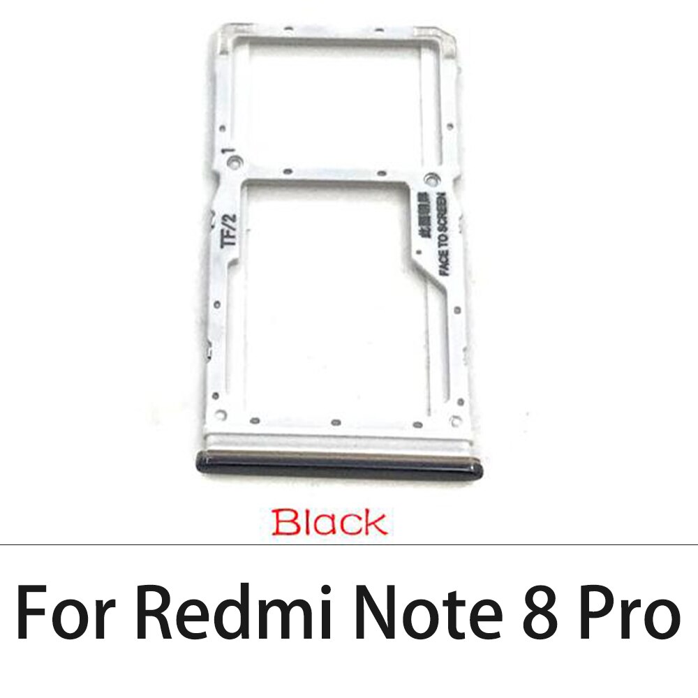 Bandeja con ranura para tarjeta Sim, pieza de reparación para Xiaomi Redmi Note 8 Pro Note 9 Note 9S Note 9 Pro 7: Note 8 Pro Black