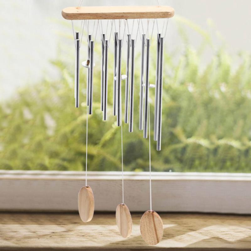 Portable Relaxing Wood Copper Tubes Wind Chimes Bells Bring Silvery Sound To The Garden Home Decor carillon de jardin
