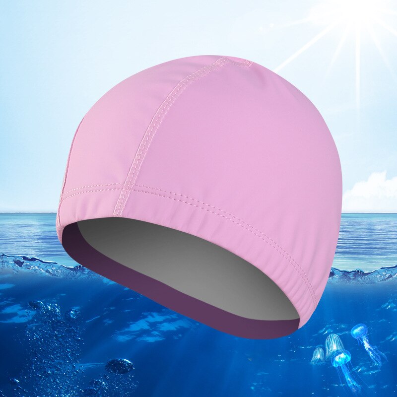 Chapéus elásticos de natação unissex, capas com revestimento impermeável para piscina, natação, tamanho livre para homens e mulheres, proteção para orelhas boné para natação