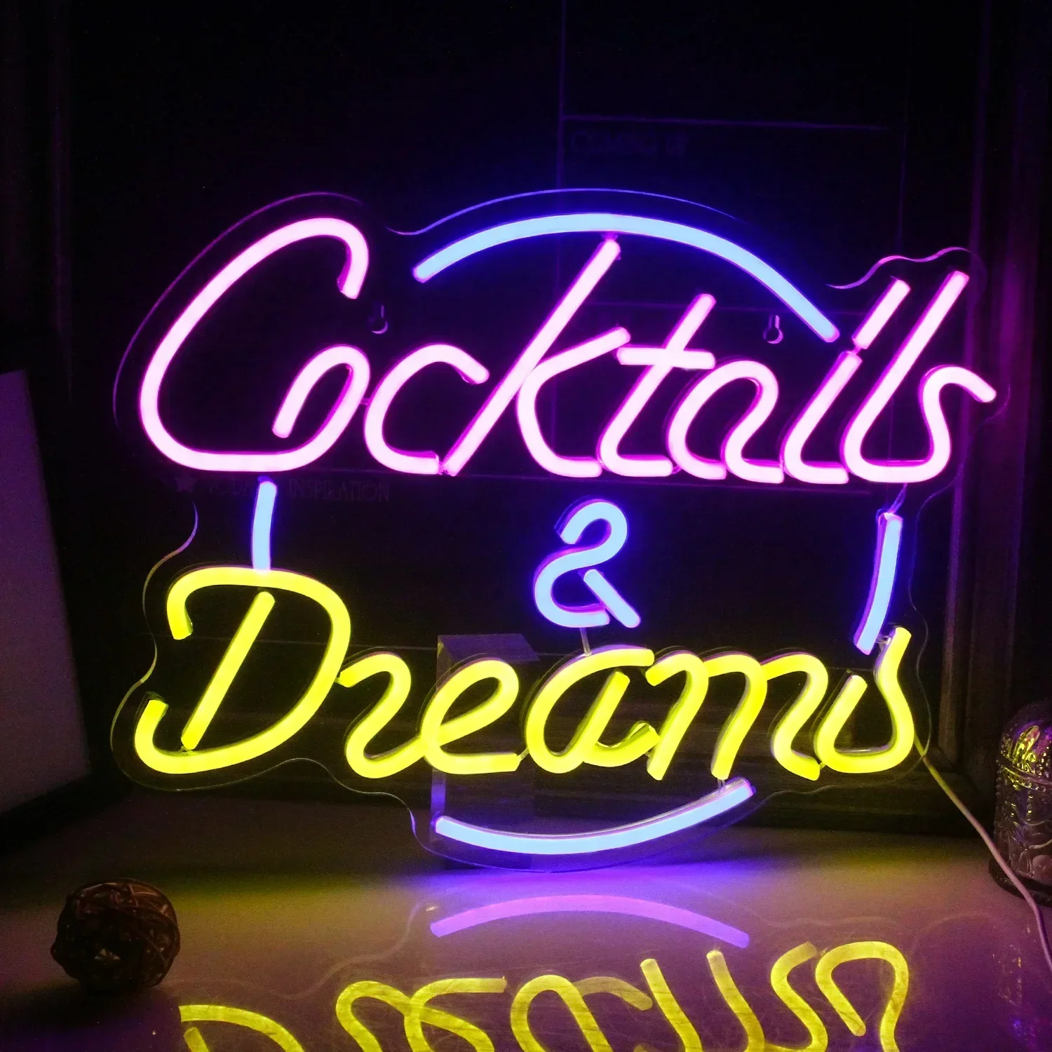 Cocktailbar neonskilt ledet neonlys til fest pub nattklubb hjemmedekorasjon ølbar kunst vegglampe lysende skilt