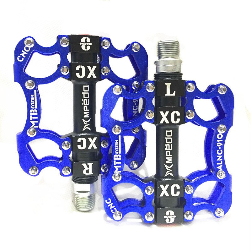 Bicicleta pedal mtb bmx selado 2 rolamento grampos pegs estrada mountain bike liga de alumínio anti-deslizamento peças de ciclismo: Blue