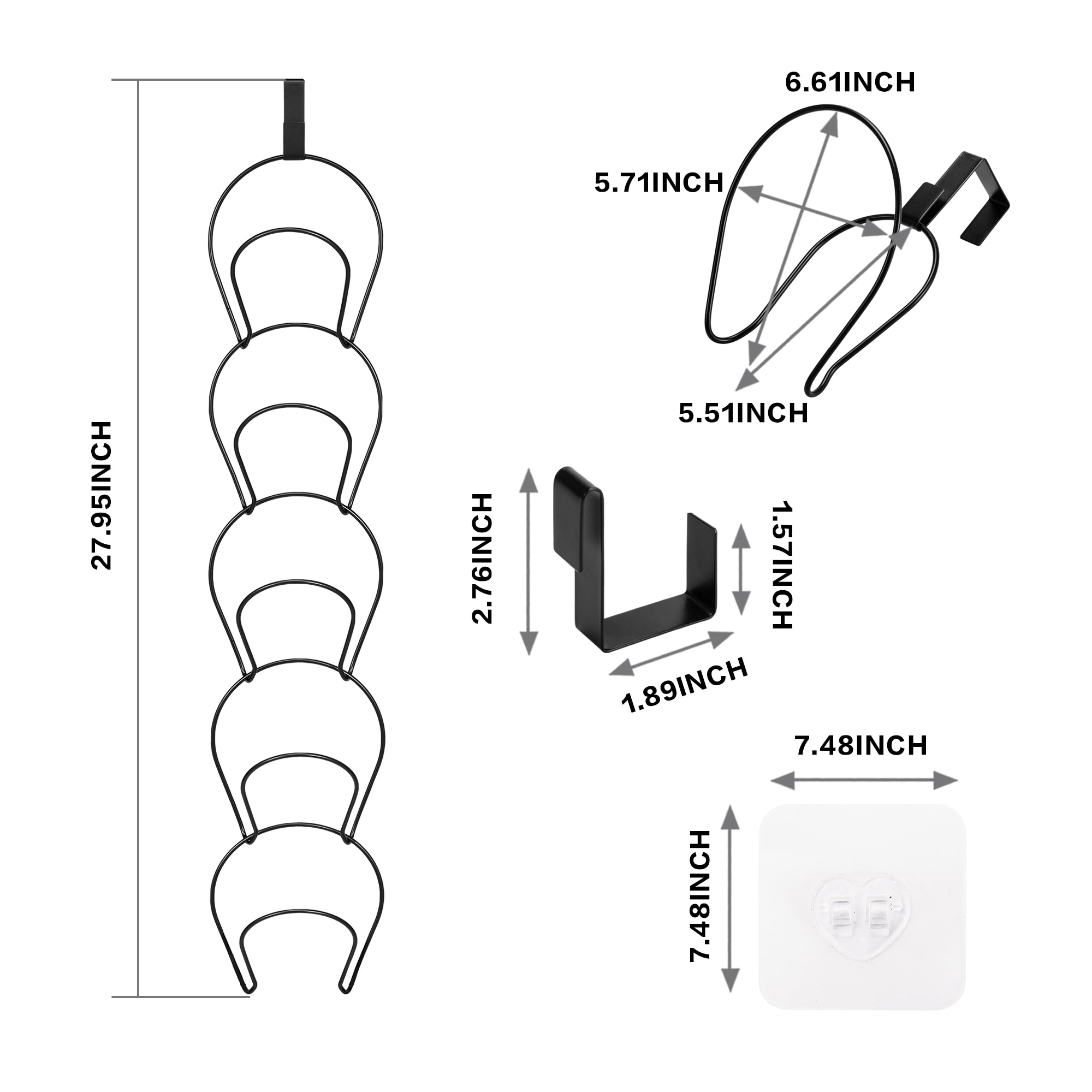 Perchero organizador de sombreros, colgador de puerta multifuncional para gorras, ropa, toalla, cocina, gorra de béisbol, montado en la pared, paquete de 5