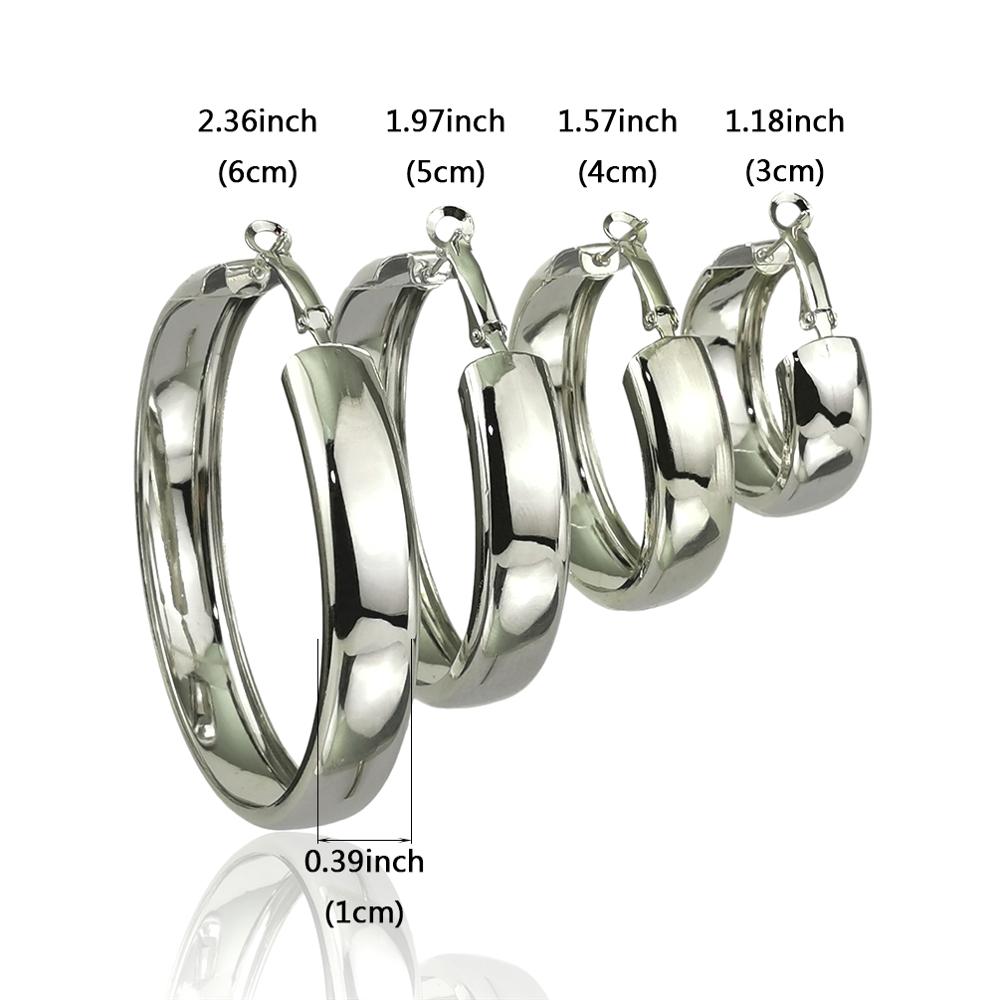 Manilai 30 40 50 60mm de largura metal grande argola brincos jóias redondos brincos de declaração feminina cor prata dourada moda brincos