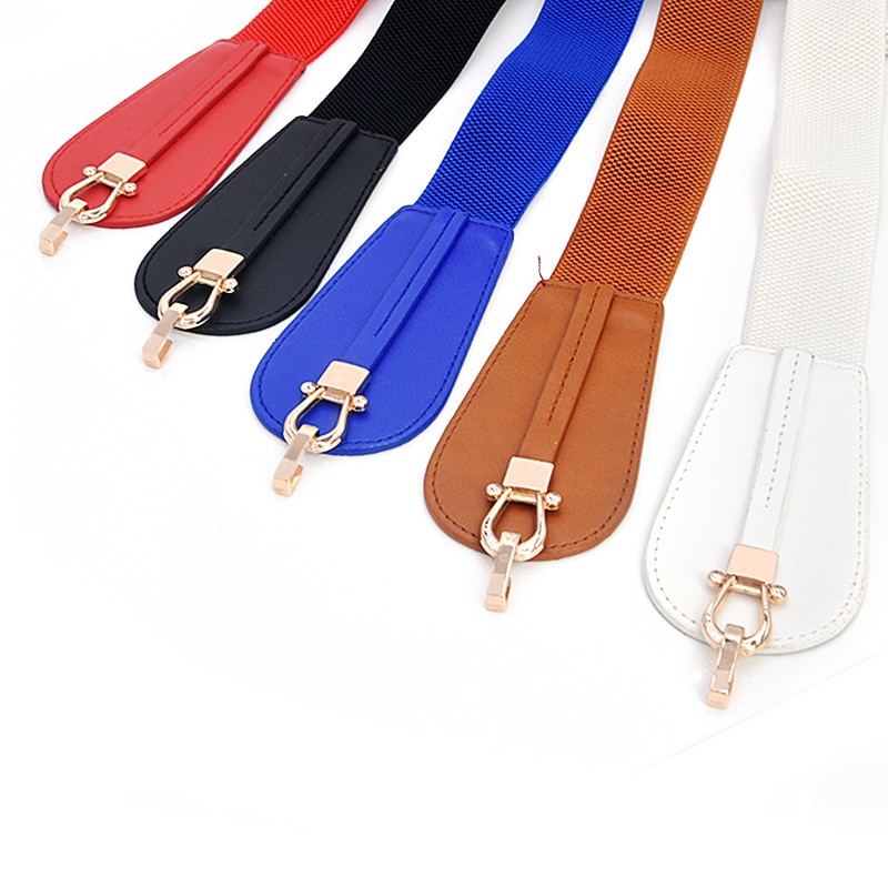 Pu Lederen Elastische Brede Riem Voor Vrouwen Stretch Dikke Riem Voor Jurk Mode Stretch Vrouwen Riemen Plus Size